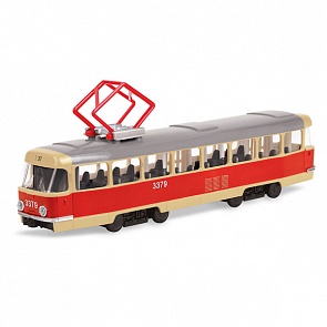 Трамвай металлический, инерционный (Технопарк, X600-H09111-Rsim)